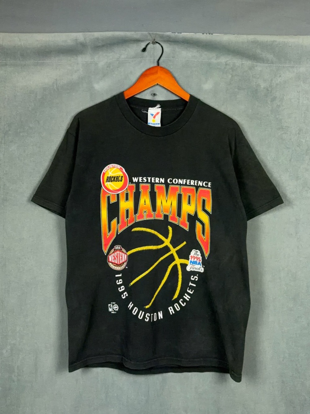 Vintage Houston Rockets t shirt Mens Size Large 1995 Western Conference Champs